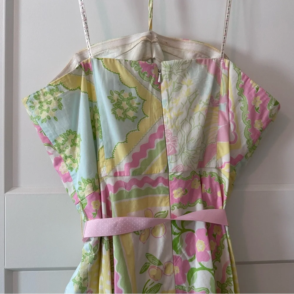 Lilly Pulitzer Pastel Floral Halter Dress Size 14 Cotton Fit & Flare - Picture 6 of 8